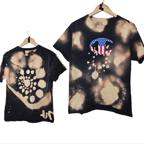 Champion USA Graphic Logo Custom Acid Wash Size Medium - Picture 1 of 6